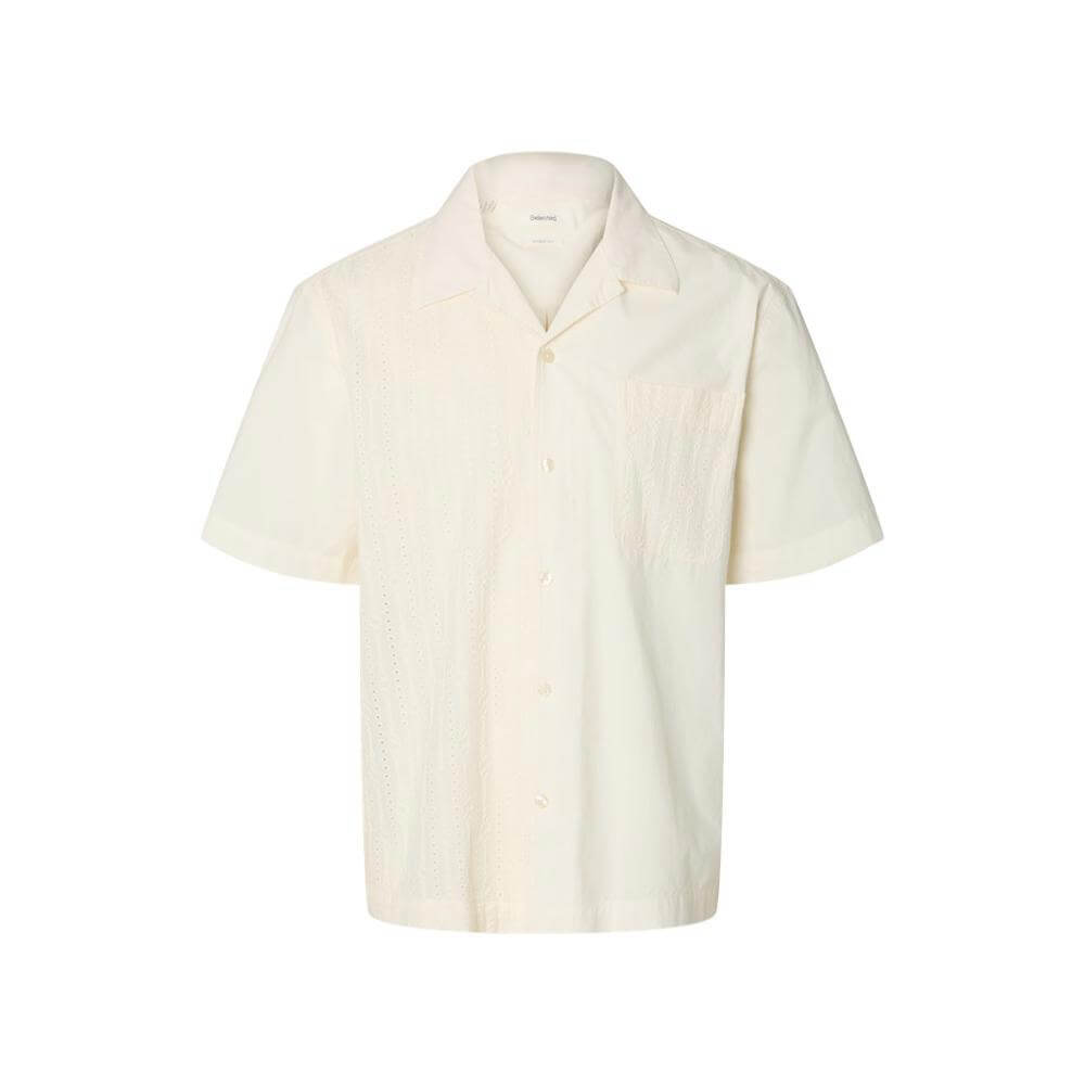 Selected Homme Relaxed Fit Broderie Short Sleeve Shirt